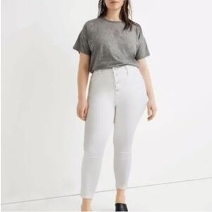 Madewell Curvy‎ High-Rise Skinny Crop White Jeans Size 34P NWT